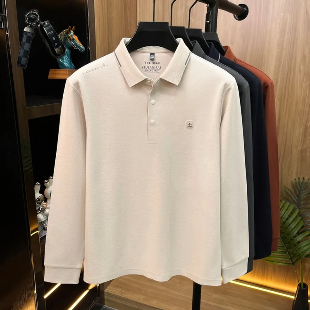 [Kelon] Long sleeves🎁Free BMW keychain🔑26 Autumn and Winter New Arrival high quality men's lapel POLO long sleeves, made of high quality mercerized cotton fabric, fashionable and elegant, warm and comfortable, delicate and textured to the touch, all details are made with advanced hardware craftsmanship LOGO on the chest, excellent reflection of three-dimensionality, in line with the brand's consistent design style ️Fashionable T-shirt with excellent upper body effect ️It can be worn casually or for business, and it can be worn alone without any problem! Sizes: M-4XL (maximum weight can be worn), please state your height and weight when placing an order.